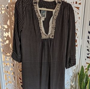 Burning torch silk tunic dress L